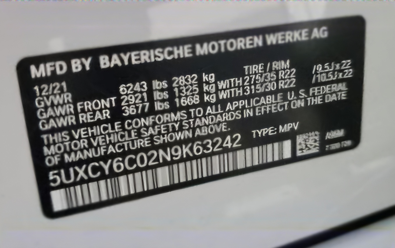BMW X6 2021 WHITE vin: 5UXCY6C02N9K63242